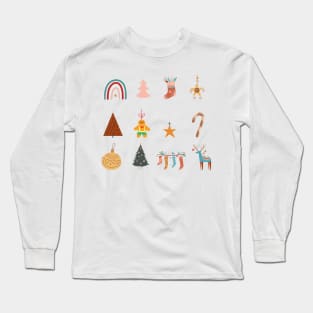 cute holiday christmas season sticker pack Long Sleeve T-Shirt